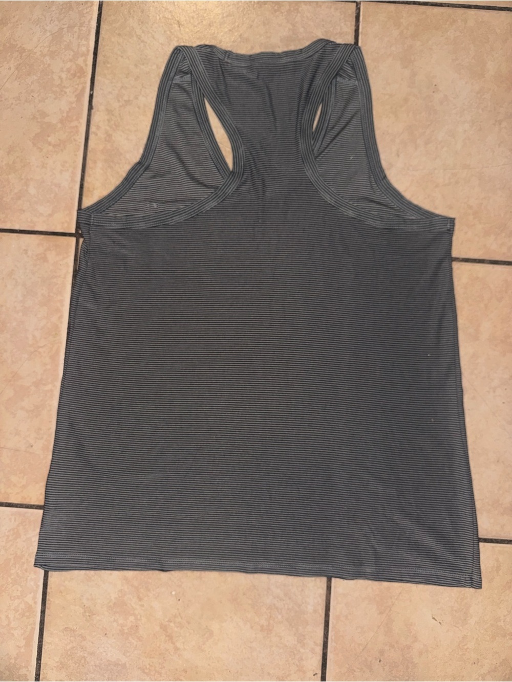 Alexander Wang Gray Micro-Striped Racerback Tank - Picture 6 of 9